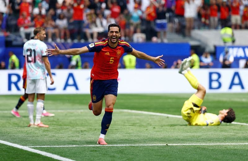 Soccer-Magic Merino strikes again as Spain down Belgium to reach World Cup semis