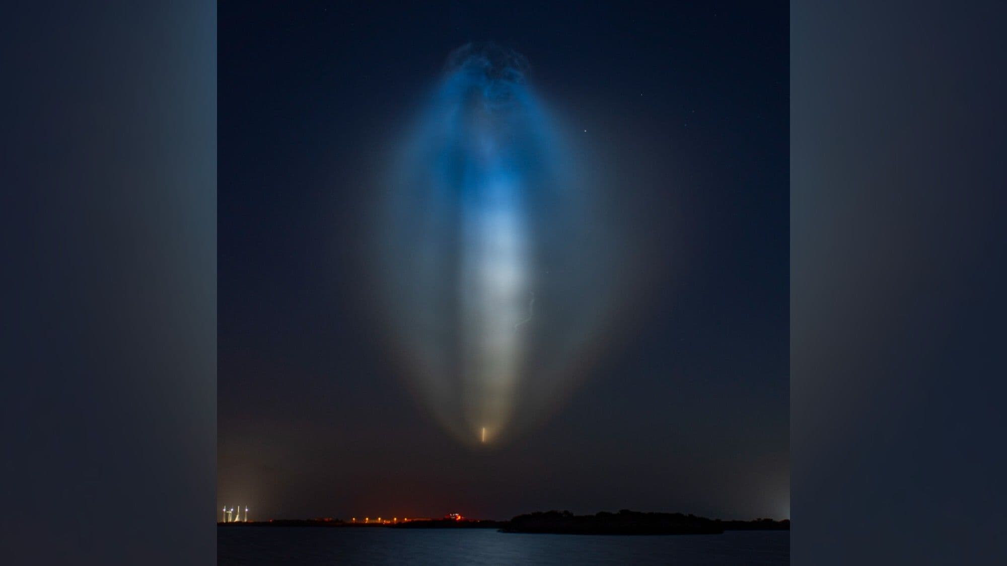 SpaceX launch creates colorful 'jellyfish' in the night sky photo of the day for July 10, 2026