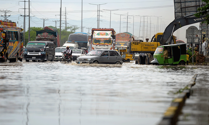 Rain brings respite from sweltering heat in Rawalpindi