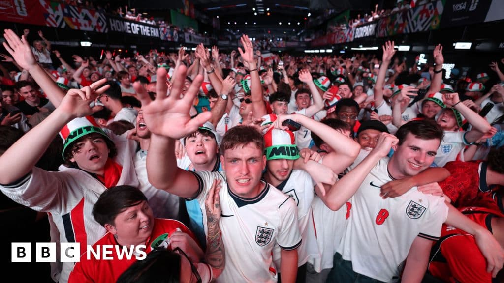 Watch fans react to every goal of England v Mexico game