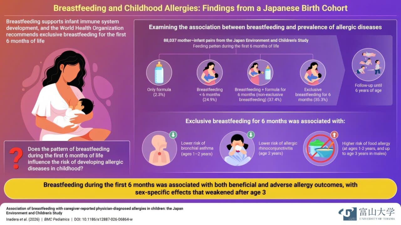 Study finds mixed associations between breastfeeding and childhood allergies