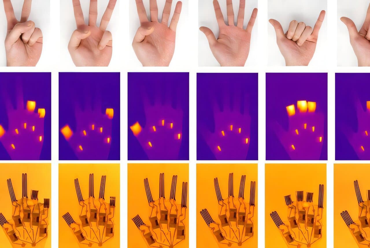 Artificial hand reproduces human gestures using memory written into light-responsive polymers