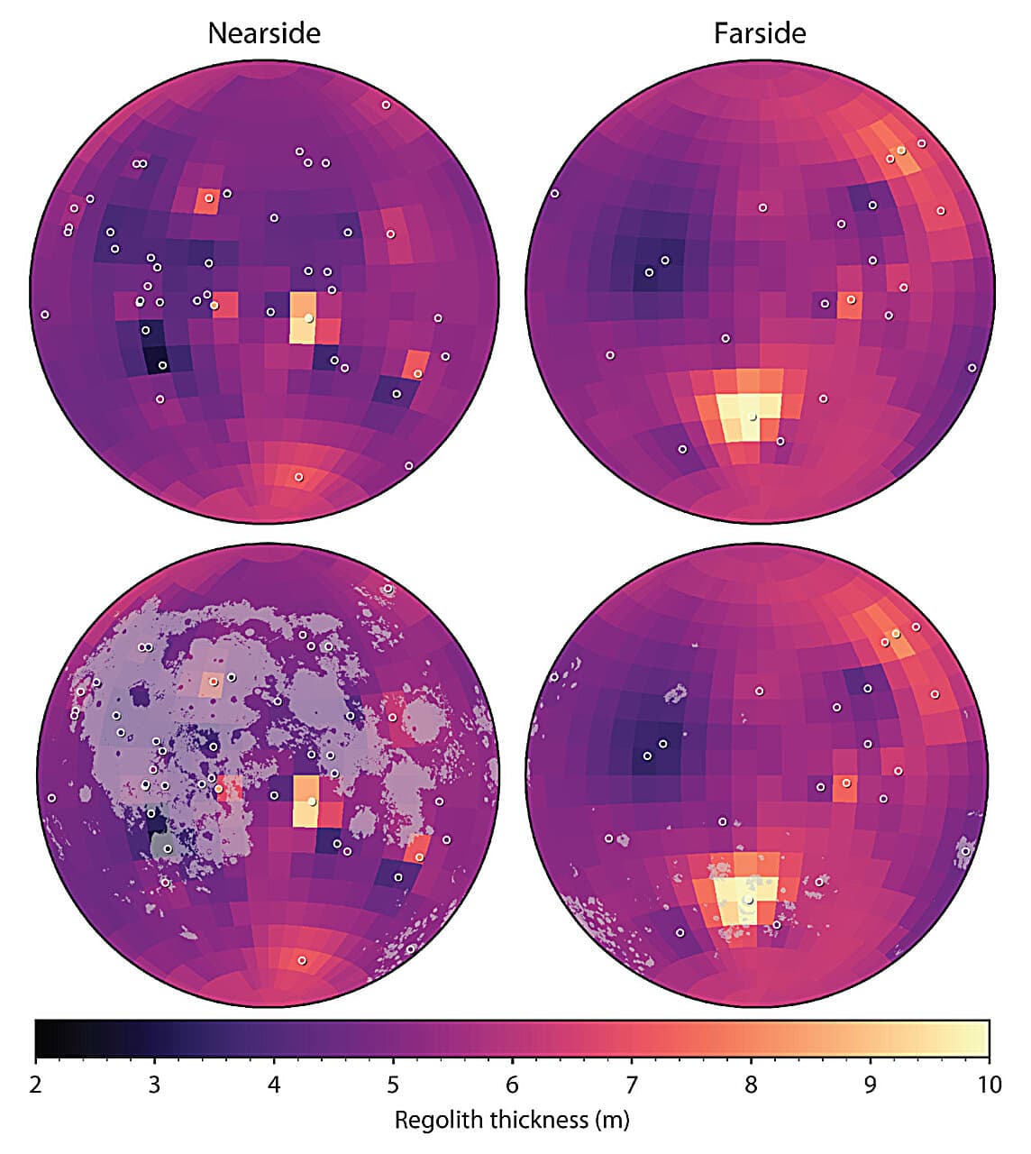 With an eye toward exploration, researchers map moon's regolith thickness